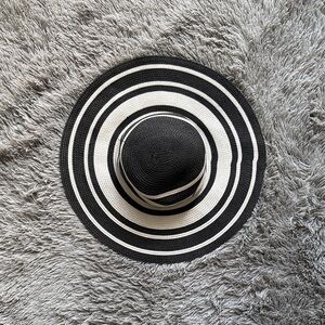 Victoria's Secret Black and White Striped Hat